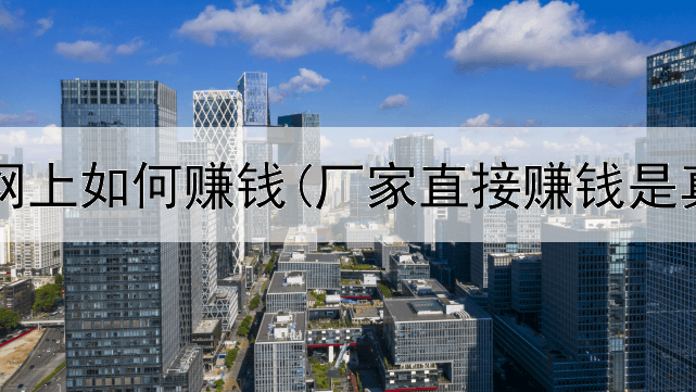 高中生网上如何赚钱(厂家直接赚钱是真的吗)