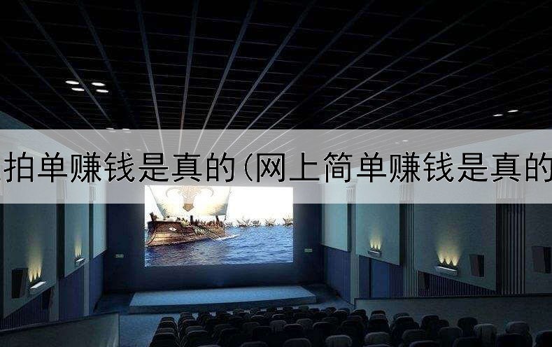 网上拍单赚钱是真的(网上简单赚钱是真的吗)