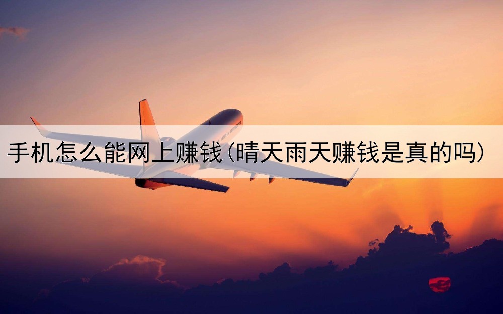 手机怎么能网上赚钱(晴天雨天赚钱是真的吗)